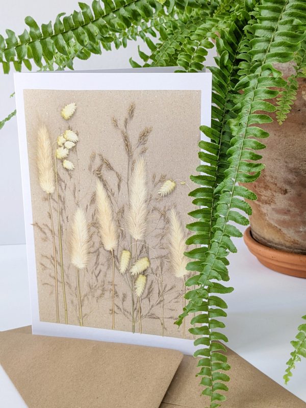 wild grasses pressed flower gift cards occasion cards flower floral handmade birthday blank cards