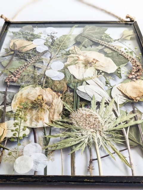 Rustic pressed bridal bouquet with confetti preservation preserved floral art