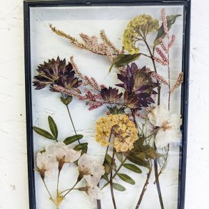 spring blossom wild foraged pressed preserved garden flowers picture frame