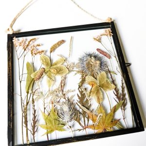 Fading autumn leaves pressed flowers floral art artist preserved preservation wedding flowers gifts