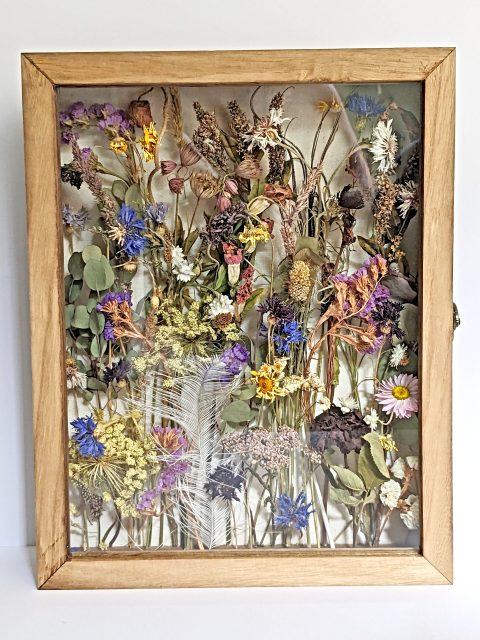 Dried wedding bouquet flowers frame picture floral art preserved